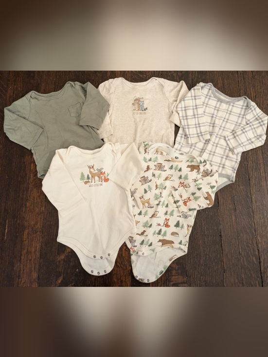 Hudson Baby Other - Hudson Baby Neutral & Woodland Print One-Piece Bodysuit Set - 5 Pack